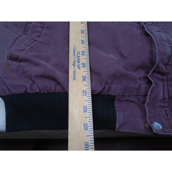 VTG 90s Canvas Santa Fe Quilt Lined Jacket Mens Plum XXL Corduroy Collar Work - Picture 8 of 16